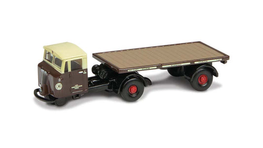 Oxford Diecast Scammell Mechanical Horse Flat Trailer GWR TT Scale 120MH003