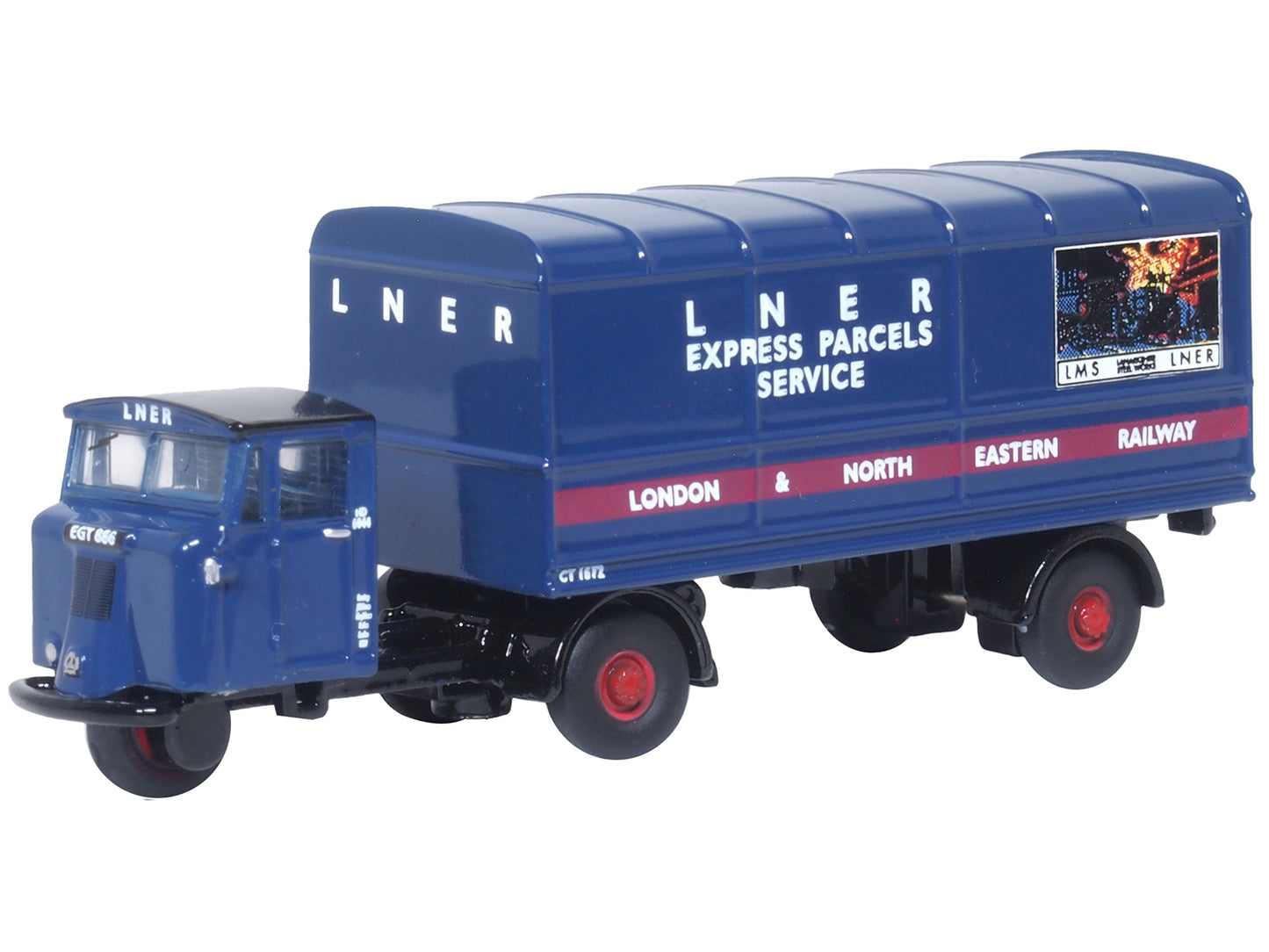 Oxford Diecast Scammell Mechanical Horse Van Trailer LNER TT Scale 120MH004