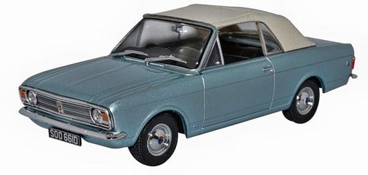 Oxford Diecast 43CCC001A Ford Cortina MkII Crayford Convert. Blue Roof Up 1:43