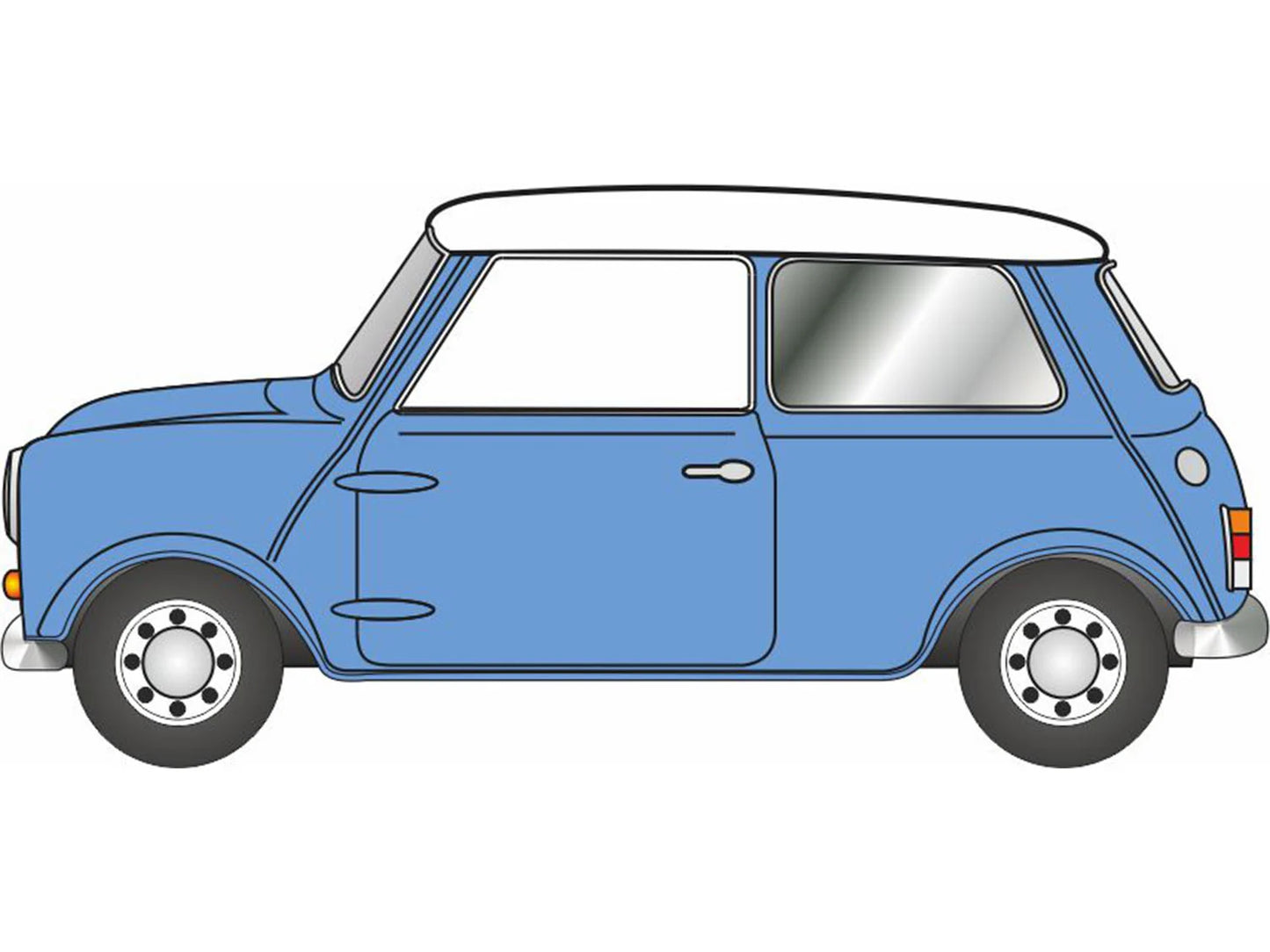 Oxford Diecast Austin Cooper S Mini Island Blue/Snowberry White OD43MIN024 O