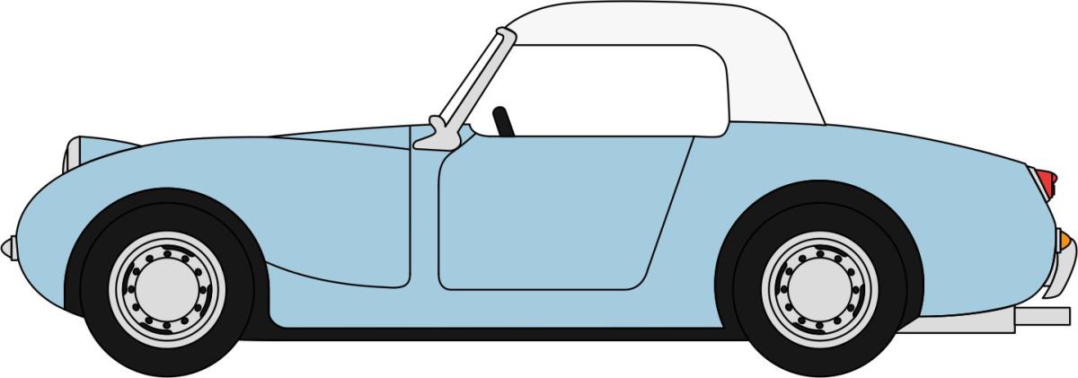Oxford Diecast 76AHF002 Austin Healey Frogeye Sprite Iris Blue/OEW OO Gauge