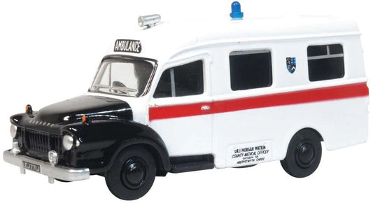Oxford Diecast 76BED008 Bedford J1 Lomas Ambulance Aberystwyth OO Gauge