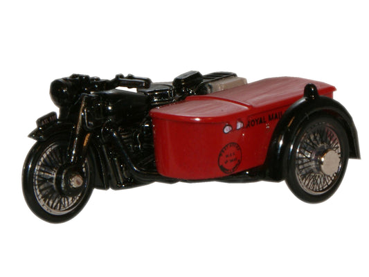 Oxford Diecast 76BSA003 BSA Motorcycle and Sidecar Royal Mail OO Gauge