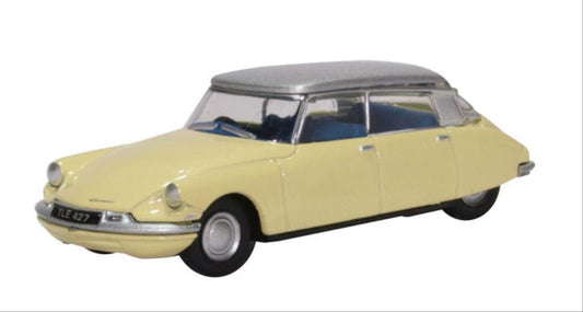 Oxford Diecast 76CDS006 Citroen DS19 Jonquil Yellow/Silver OO Gauge
