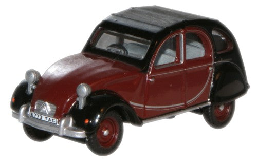 Oxford Diecast 76CT001 Citroen 2CV Maroon/Black OO Gauge