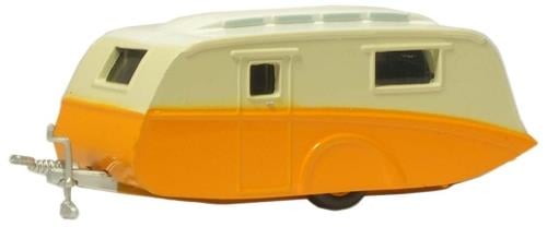 Oxford Diecast 76CV001 Caravan Orange/Cream OO Gauge