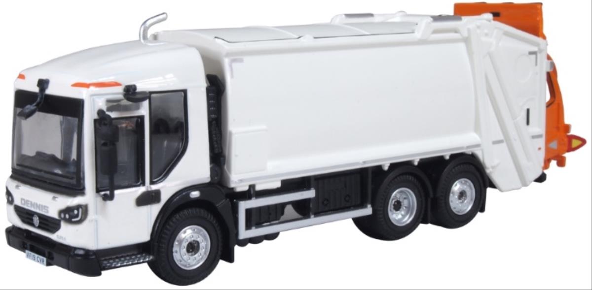 Oxford Diecast Dennis Eagle Olympus Refuse Truck White OD76DE003 OO Gauge