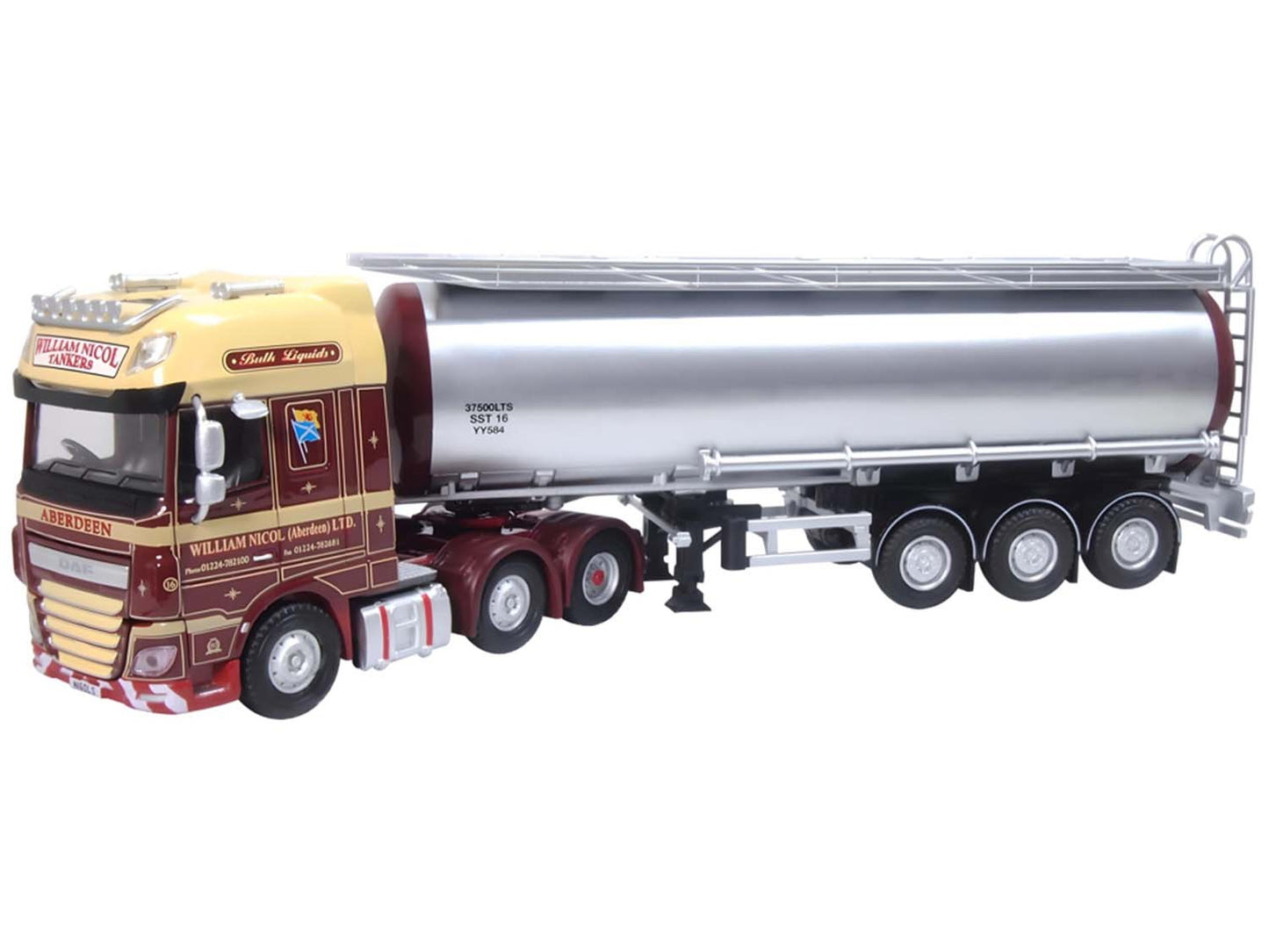 Oxford Diecast DAF XF Euro 6 Cylindrical Tanker William Nicol OD76DXF006 OO Gauge