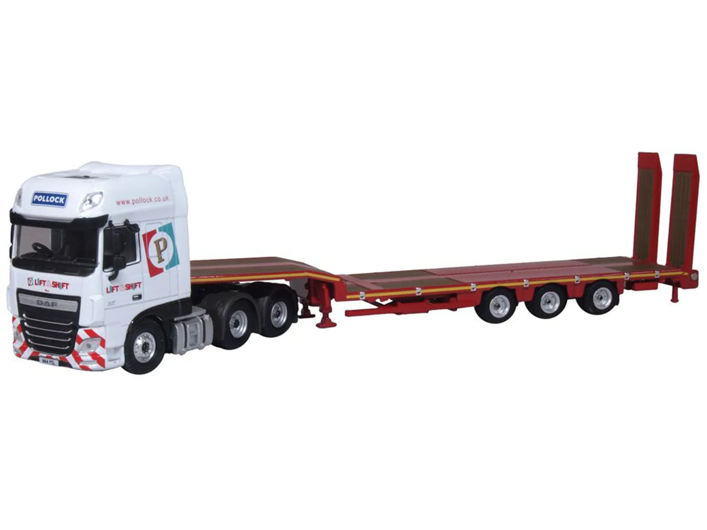 Oxford Diecast DAF XF Euro 6 Semi Low Loader Pollock Lift & Shift OD76DXF007 OO
