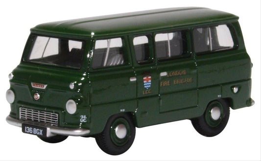 Oxford Diecast 76FDE016 Ford 400E Minibus London Fire Brigade (Green) OO Gauge