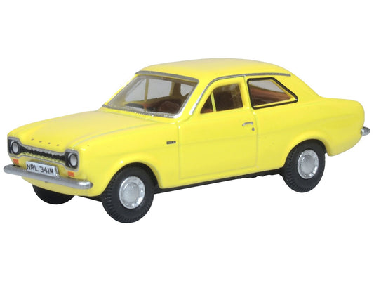 Oxford Diecast Ford Escort Mk1 Daytona Yellow OO Gauge 76FE004