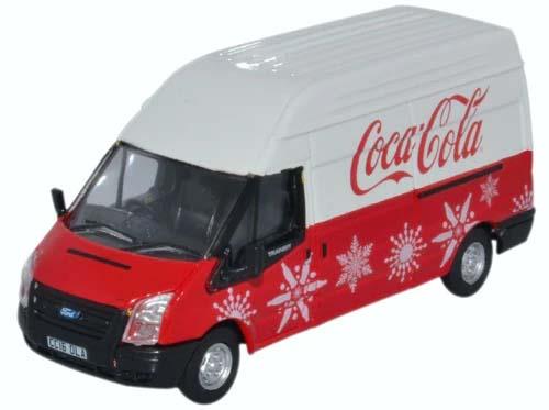 Oxford Diecast 76FT030CC Ford Transit MkV LWB High Coca Cola Xmas OO Gauge
