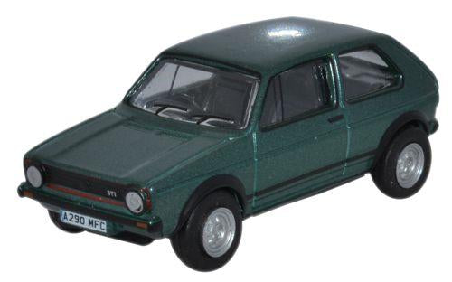 Oxford Diecast 76GF005 Volkswagen Golf GTI Lhansa Green Metallic OO Gauge