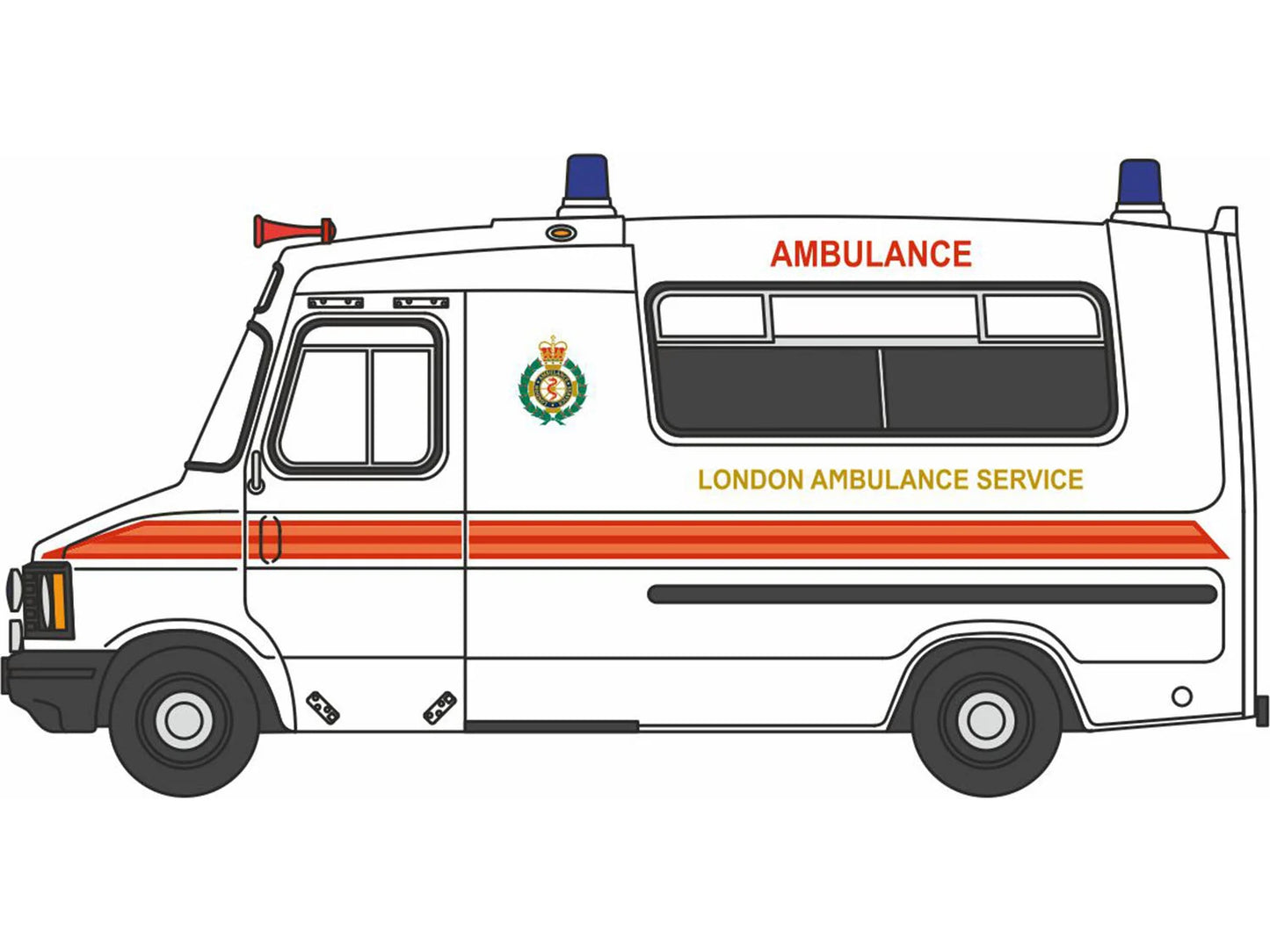Oxford Diecast Bedford CF Hanlon Ambulance London Ambulance Service OFAH