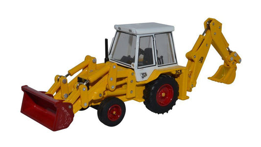 Oxford Diecast 76JCX003 JCB 3CX 1980s Backhoe Loader OO Gauge