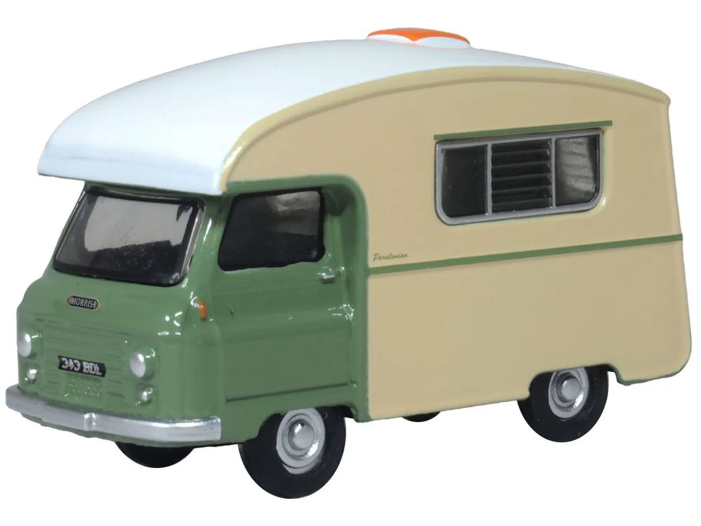 Oxford Diecast Morris J2 Paralanian1963 Sage Green/Pale Ivory OD76JM025 OO