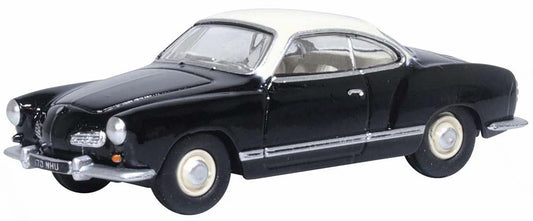 Oxford Diecast Volkswagen Karmann Ghia Black/Lotus White OD76KG002 OO Gauge