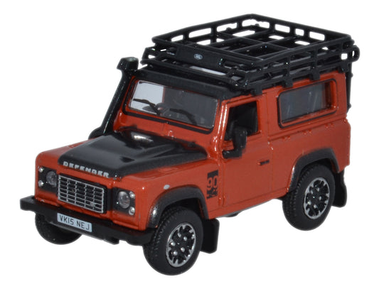 Oxford Diecast 76LRDF008AD Land Rover Defender 90 Station Wag. Phoenix Orange OO