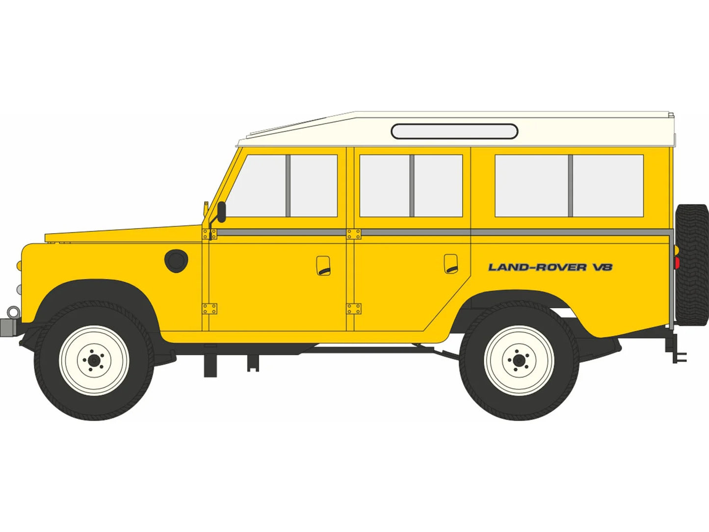 Oxford Diecast Land Rover Stage One V8 Inca Yellow OD76LRS001 OO
