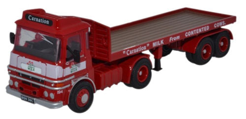 Oxford Diecast 76LV002 ERF LV Flatbed Trailer Carnation OO Gauge