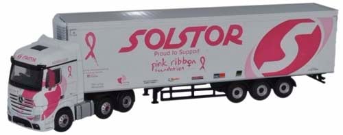 Oxford Diecast 76MB005 Mercedes Actros SSC Fridge Solstor Pink Ribbon Foun. OO
