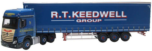 Oxford Diecast 76MB011 Mercedes Actros GSC Curtainside R T Keedwell OO Gauge