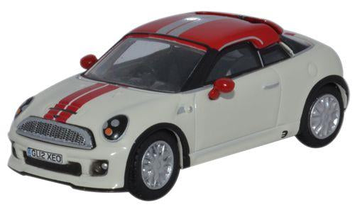 Oxford Diecast Mini Coupe Pepper White/Chilli Red OD76MC001 OO Gauge