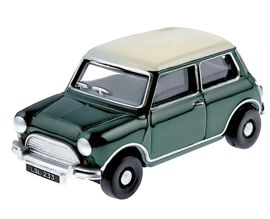 Oxford Diecast 76MN003 Austin Mini Almond Green/Old English White OO Gauge