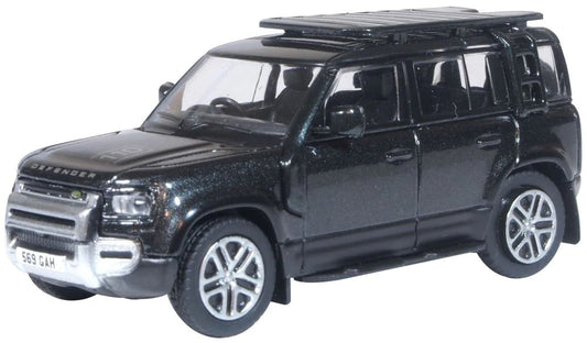Oxford Diecast 76ND110002 Land Rover Defender 110 Explorer Santorini Black OO