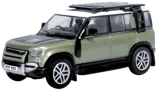Oxford Diecast 76ND110003 Land Rover Defender 110 New Pangea Green OO Gauge