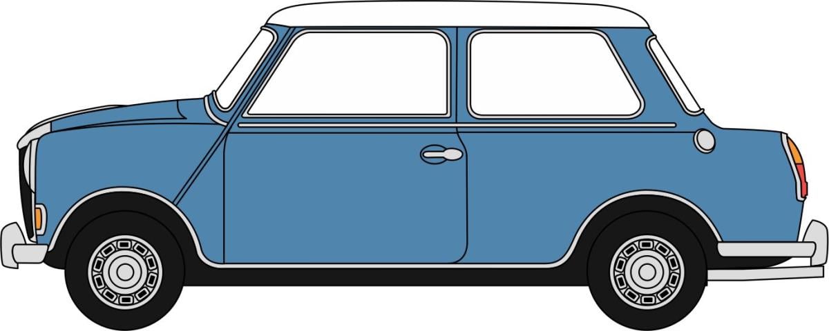 Oxford Diecast 76RE002 Riley Elf MkIII Persian Blue/Snowberry White OO Gauge