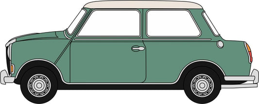 Oxford Diecast 76RE003 Riley Elf Cumberland Green/Old Englsh White OO Gauge