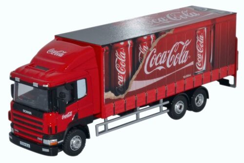 Oxford Diecast 76S94004CC Scania 94D 6 Wheel Curtainside Coca Cola OO Gauge