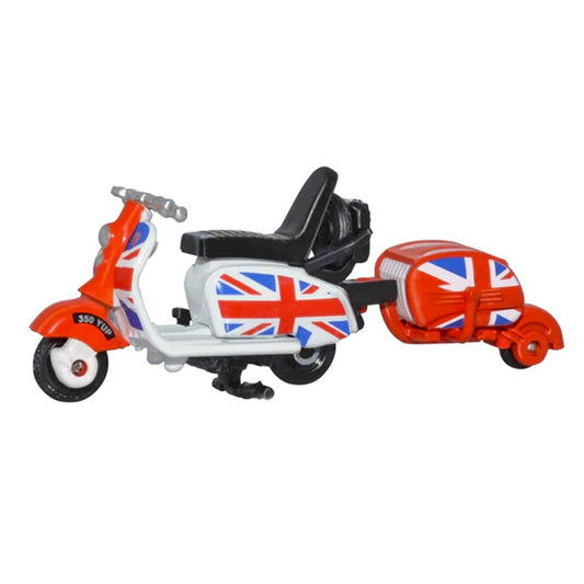 Oxford Diecast Scooter & Trailer Union Jack OO Gauge 76SC002