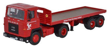 Oxford Diecast 76SC110002 Scania 110 Flatbed Trailer BRS OO Gauge