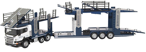 Oxford Diecast 76SCT007 Scania P Car Transporter Robinsons Autologistics OO