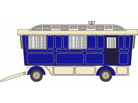 Oxford Diecast Showmans Caravan Blue/Cream OD76SCV003 OO
