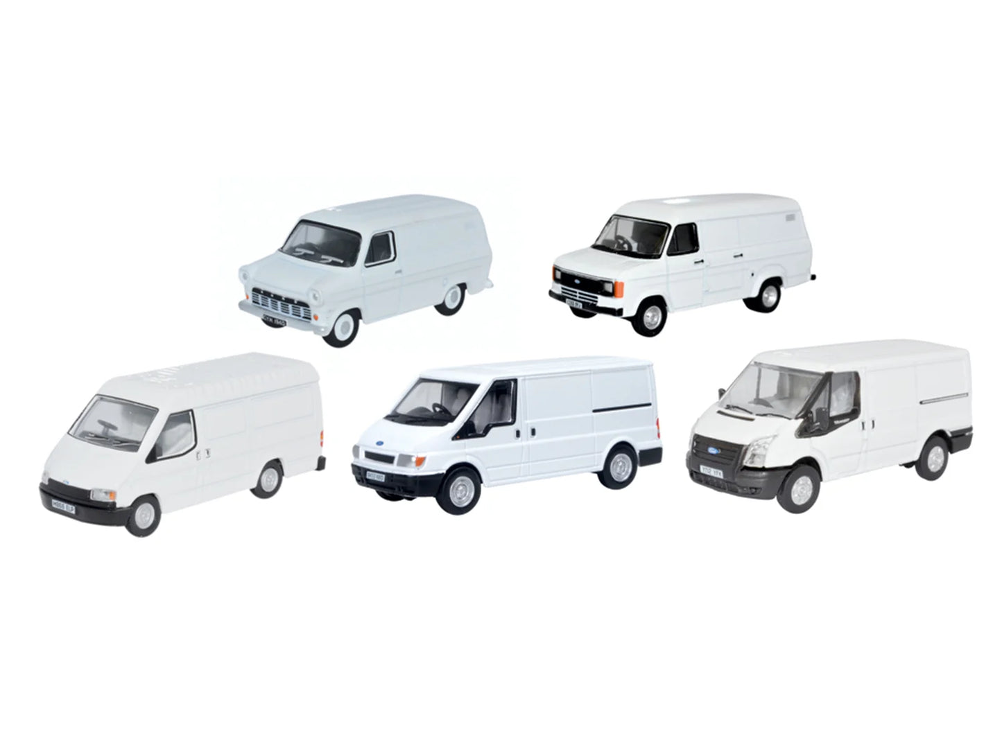 Oxford Diecast Ford Transit Van Mk1/2/3/4/5 Set (5) OD76SET80 OO