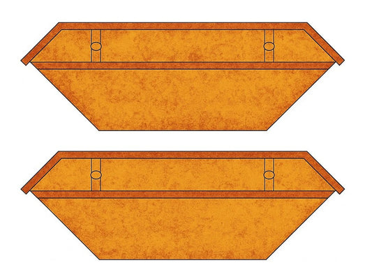 Oxford Diecast Skip Rusty Brown (2 Pack) OD76SK002 OO