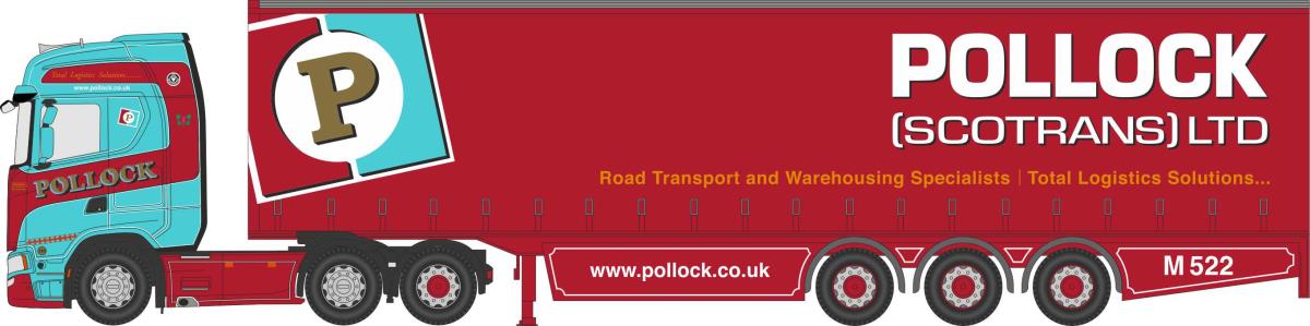 Oxford Diecast 76SNG002 Scania S Series Curtainside Pollock OO Gauge