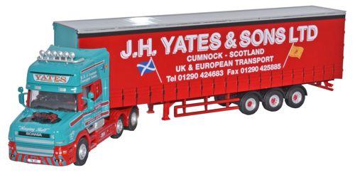 Oxford Diecast 76TCAB003 Scania T Cab Topline Curtainside J H Yates & Sons OO