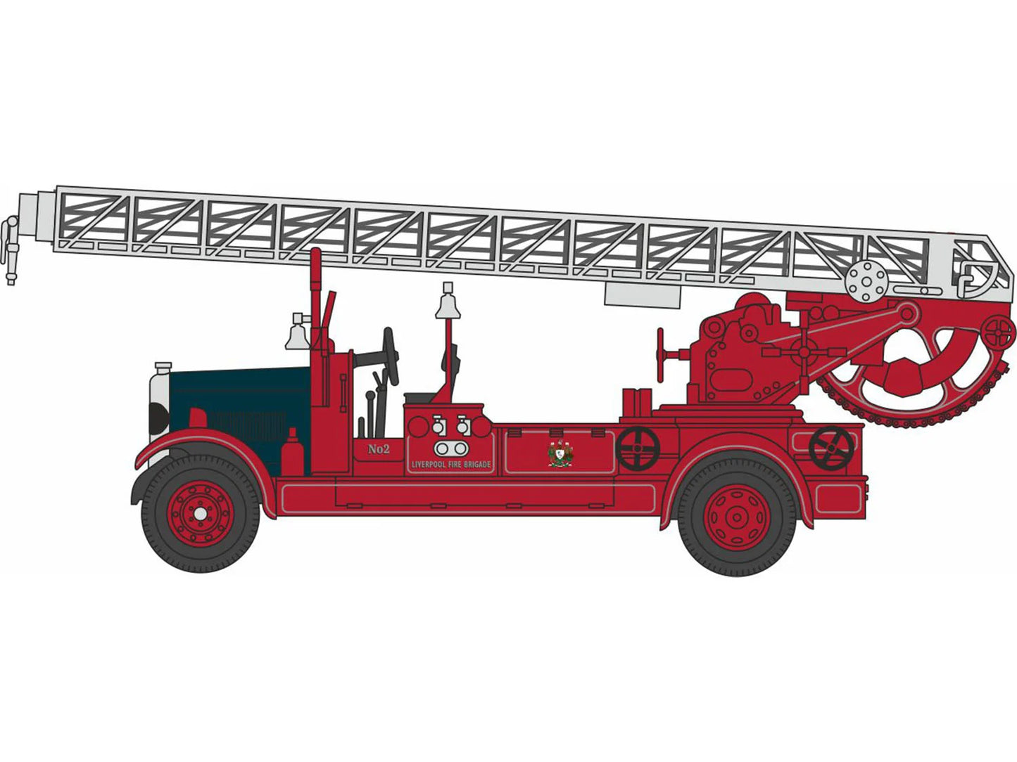 Oxford Diecast Leyland TLM Liverpool Fire Brigade OD76TLM008 OO