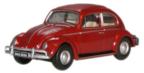 Oxford Diecast 76VWB002 VW Beetle Ruby Red OO Gauge