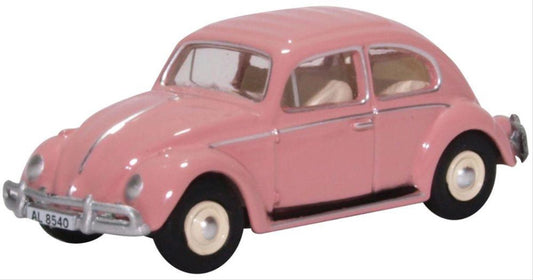 Oxford Diecast 76VWB011HK VW Beetle Pink HK Registration OO Gauge