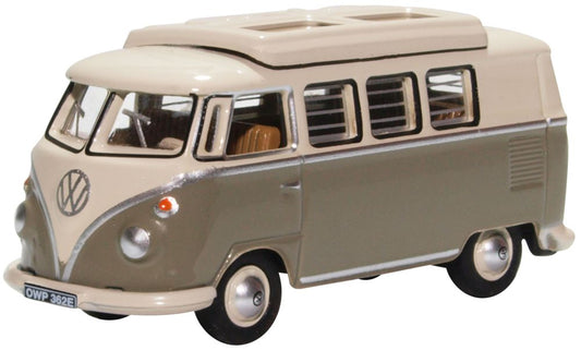 Oxford Diecast 76VWS006 Volkswagen T1 Camper Mouse Grey/Pearl White OO Gauge