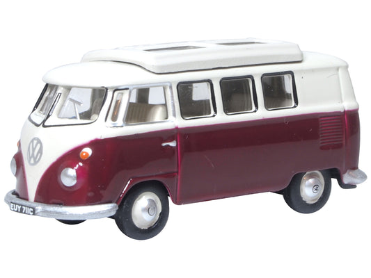 Oxford Diecast VW T1 Split Screen Camper Titan Red/Beige Grey OO Gauge 76VWS010