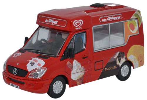Oxford Diecast 76WM001 Whitby Mondial Mercedes Ice Cream Van Walls OO Gauge