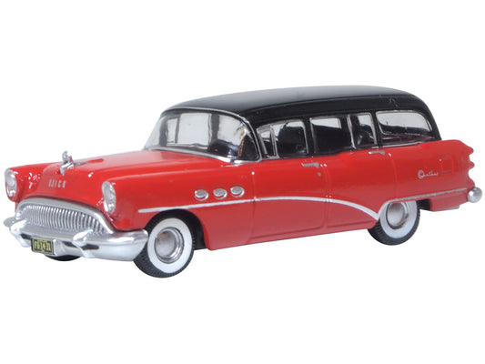 Oxford Diecast 1954 Buick Century Estate Wagon Red/Black HO Gauge 87BCE54004