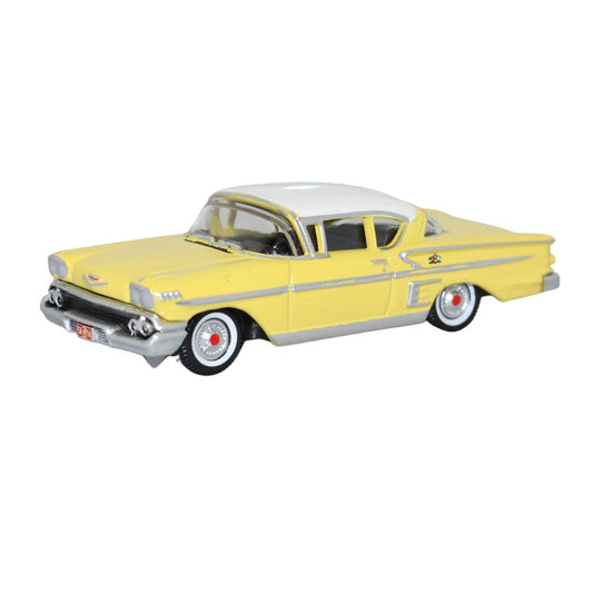 Oxford Diecast 1958 Chevrolet Impala Sport Coupe Cream/White HO Gauge 87CIS58002