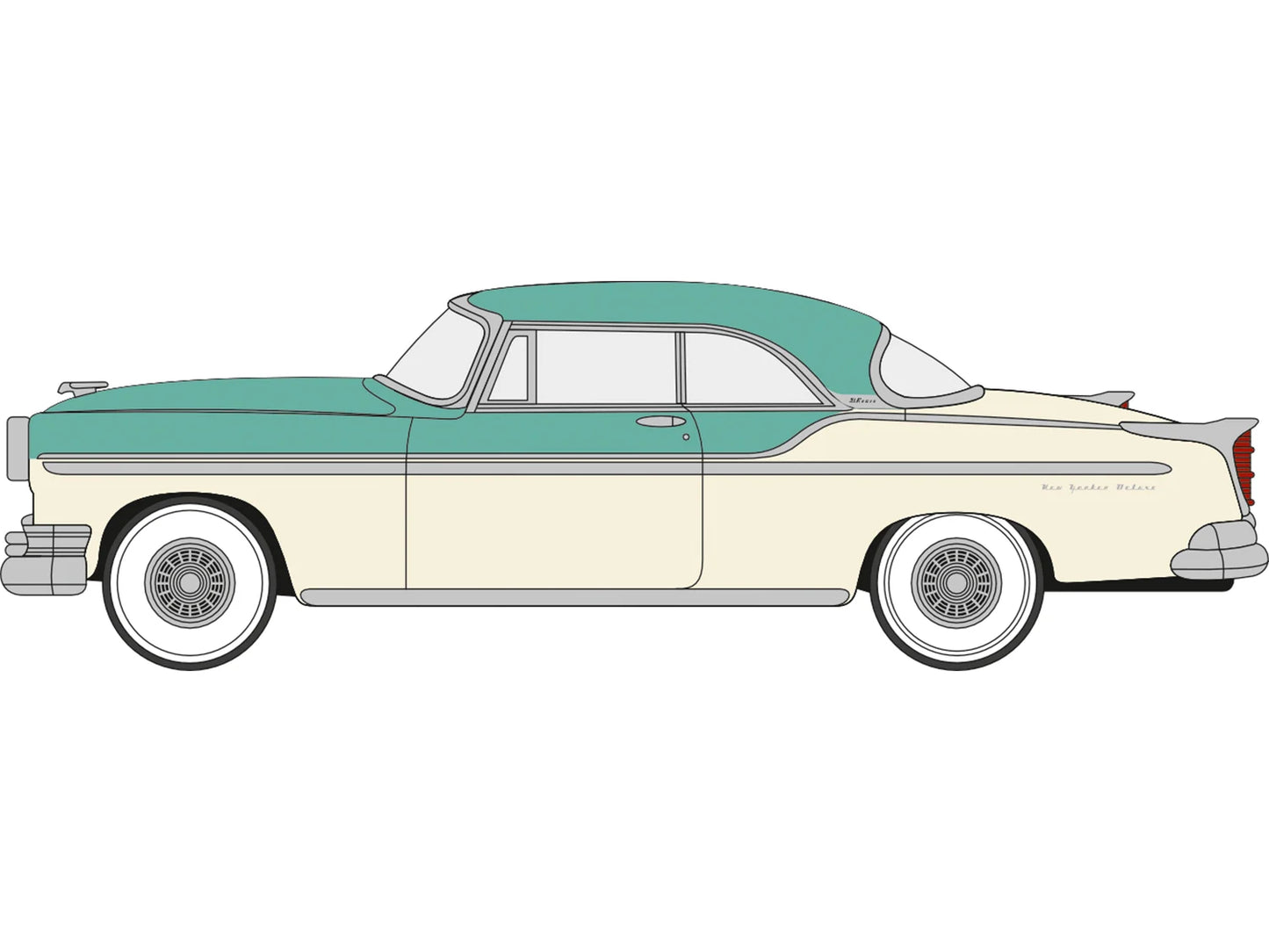 Oxford Diecast 1955 Chrysler New Yorker Deluxe Coupe Green/Platinum OD87CNY55004